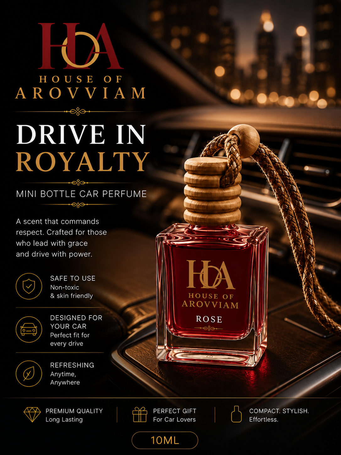 Rose - Arovviam Mini Bottle Car Perfume