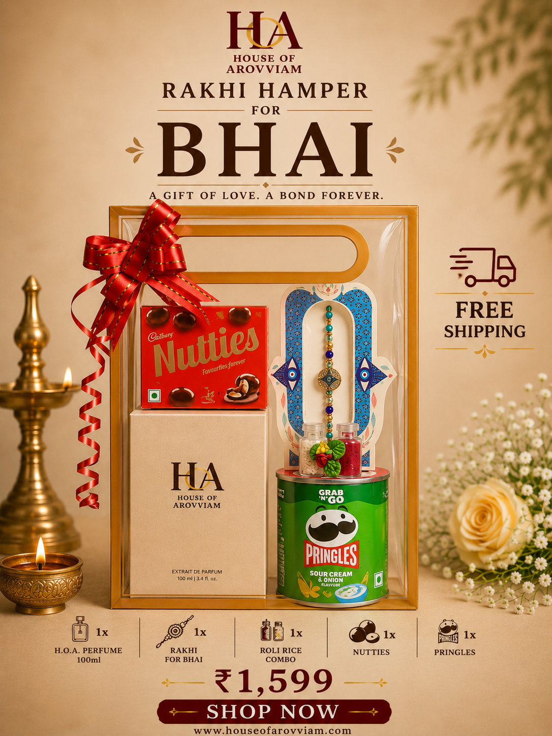 Rakhi Hamper for Bhai by House of Arovviam